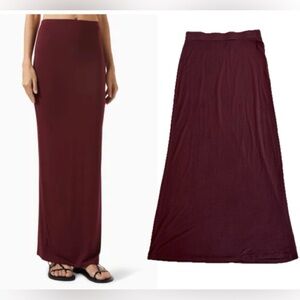 Reitmans Signature burgundy red long maxi pencil skirt stretchy Sz XS